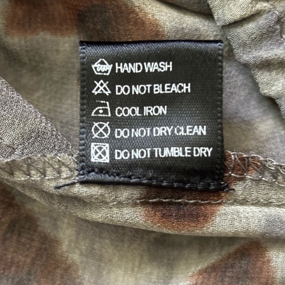 Olivaceous Olive Green/Brown Sheer Crop Top Size L - Picture 10 of 12